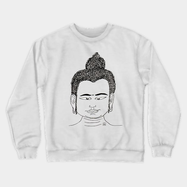 Buddha head with the look Crewneck Sweatshirt by Pragonette